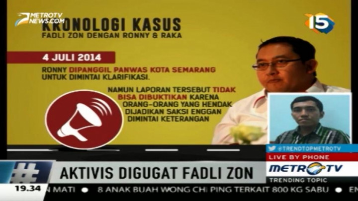 Digugat Fadli Zon, Aktivis: Bukti Awal Kami Seharusnya Ditindaklanjuti Panwaslu