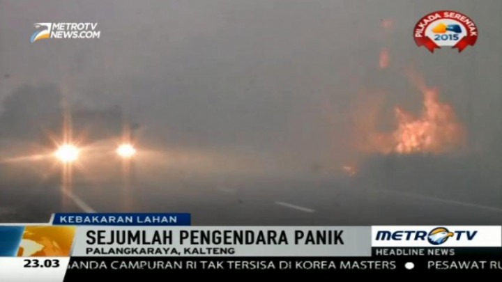 Kebakaran Lahan Hebat Kembali Landa Jalan Trans Kalimantan