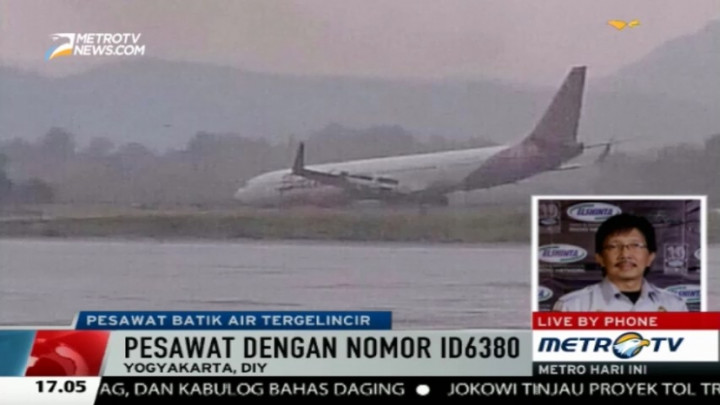 Ini Kronologi Tergelincirnya Batik Air di Yogya 