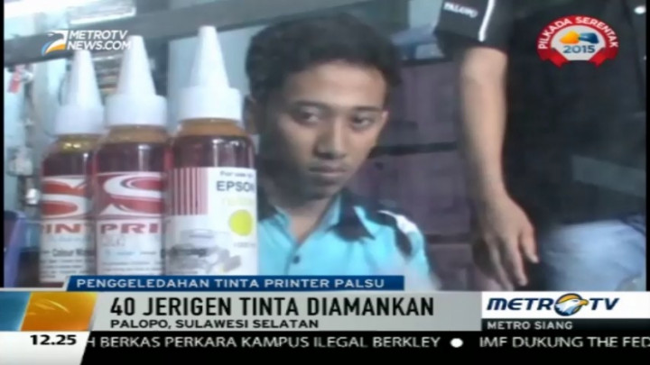 Polres Palopo Sita Ratusan Liter Tinta Palsu 