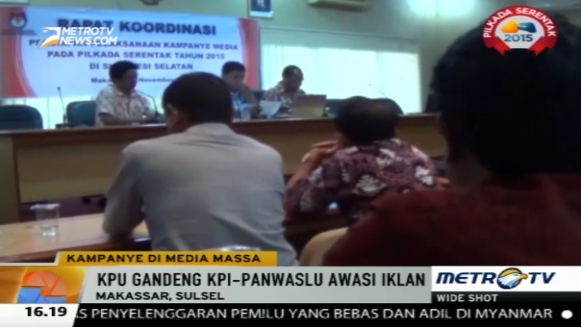 KPU Sulsel Gandeng KPID & Panwaslu Awasi Iklan Kampanye di Media Massa