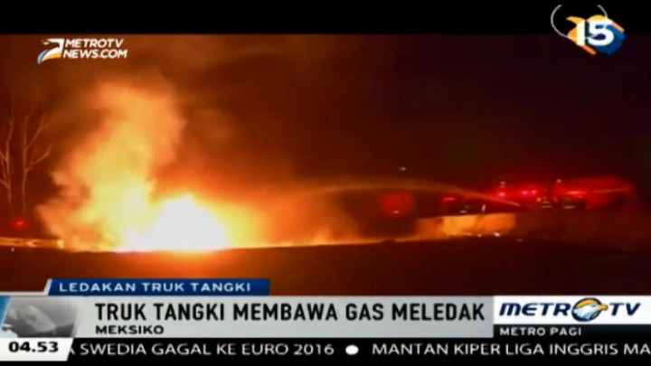 Truk Tangki Angkut Gas Meledak, 1 Tewas dan 19 Lainnya Terluka
