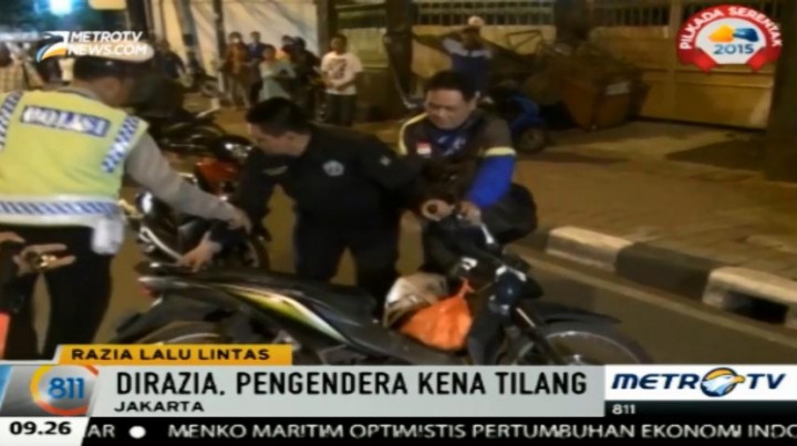 Polsek Menteng Gelar Razia Kendaraan Bermotor yang Melawan Arus