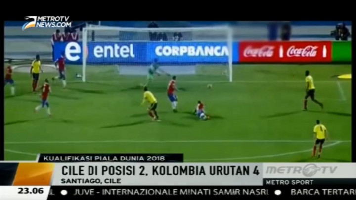 Hadapi Kolombia, Cile Gagal Raih Poin Penuh