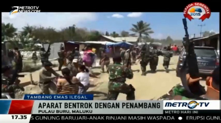Penertiban Tambang Emas Ilegal Gunung Botak Berlangsung Ricuh