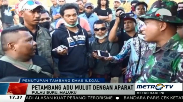 Tolak Penertiban, Penambang Gunung Botak Adu Mulut dengan TNI 