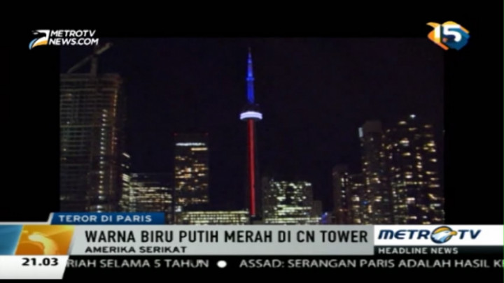 Solidaritas Paris, Biru Putih Merah Warnai Gedung di Sejumlah Negara