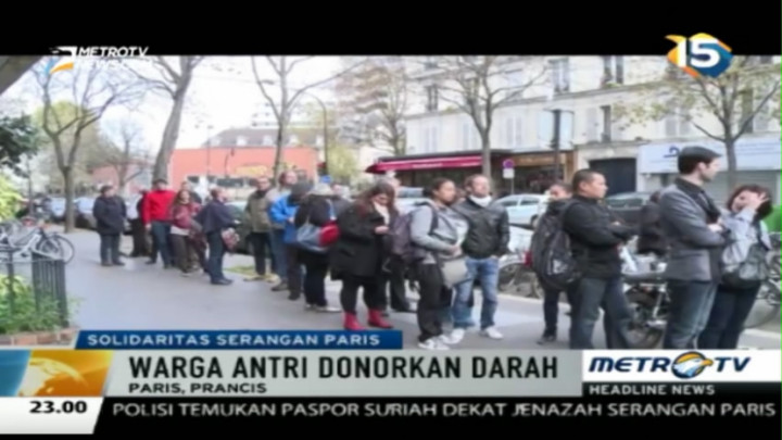 Pascaserangan, Warga Paris Antre Donorkan Darah 