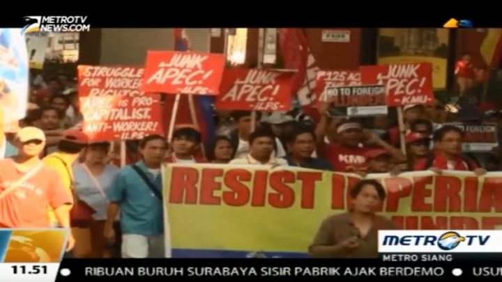 KTT APEC Diwarnai Aksi Demonstrasi Warga Filipina