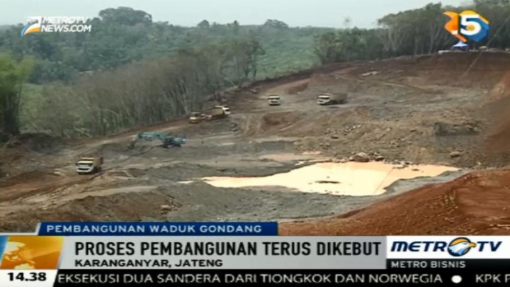 Pembangunan Waduk Gondang Ditargetkan Selesai Mei 2018