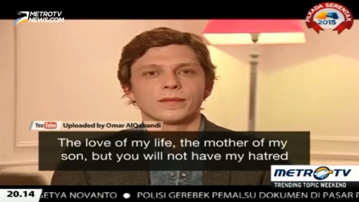 Mengharukan, Surat Terbuka Suami dari Korban Penyerangan Paris 