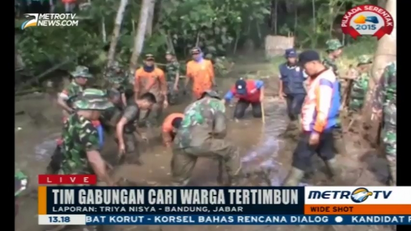 Diduga Mandi di Bawah Tebing Seorang Warga Tasikmalaya Tertimbun Longsor