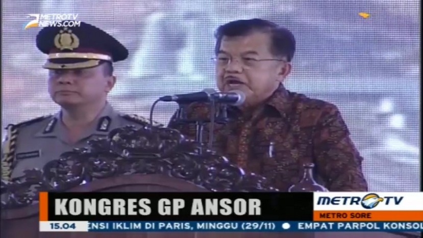 Wapres JK Buka Kongres GP Ansor di Yogyakarta