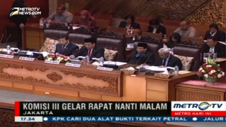 Komisi III Gelar Rapat Pleno Bahas Capim KPK Malam Ini