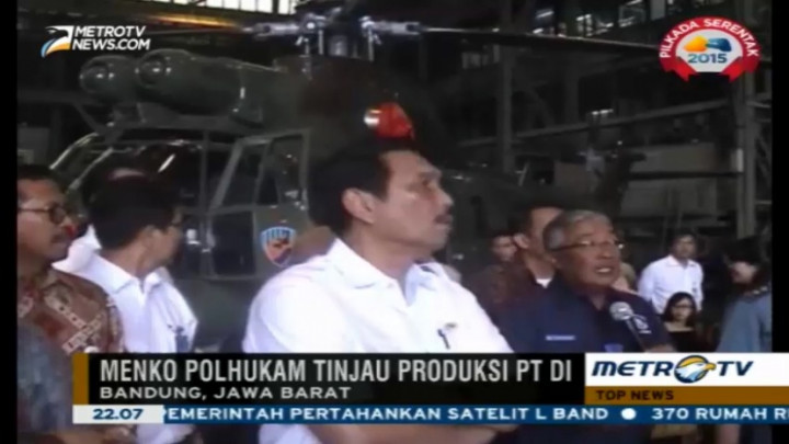 Menindaklanjuti Pembelian Heli, Luhut Tinjau Langsung Helikopter Produksi PT DI 