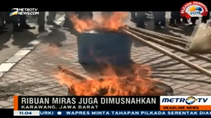 Polres Karawang Musnahkan Barang Bukti Narkoba dan Miras