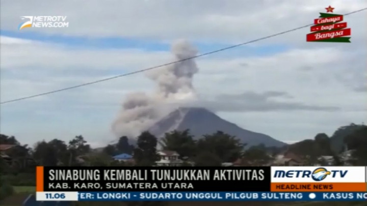 Sejak Pagi, Sinabung Semburkan 10 Guguran Awan Panas