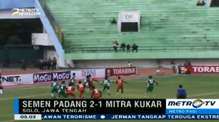Semen Padang Tundukkan Mitra Kukar 2-1