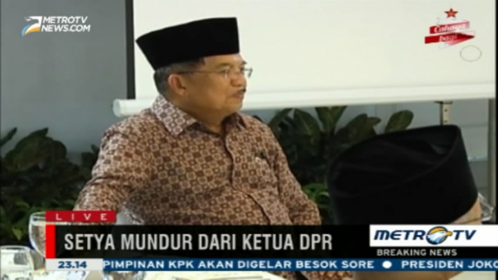 JK Umumkan Pengunduran Setnov Saat Rapat