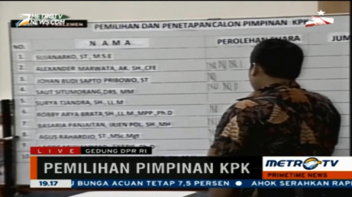 Komisi III DPR Gelar Voting Pilih Pimpinan KPK 