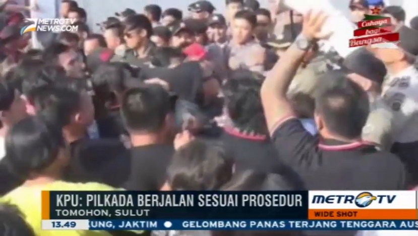 Tuntut Pilkada Dibatalkan, KPU Tomohon Diserbu Massa