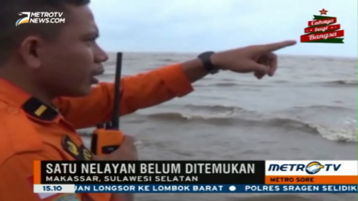 Dihantam Ombak, Perahu Nelayan Tenggelam di Pesisir Makassar
