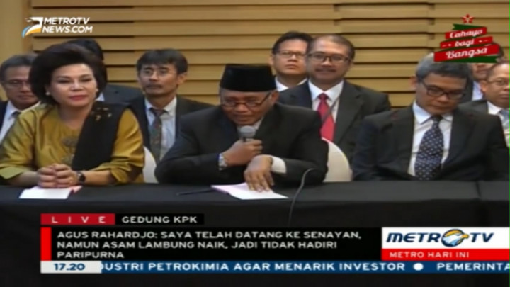 Ini Alasan Agus Rahardjo Tak Hadiri Sidang Paripurna 