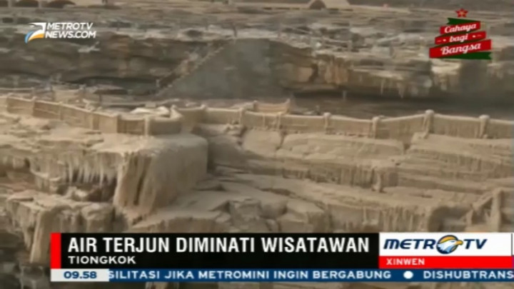 Air Terjun Hukou di Tiongkok Mulai Membeku