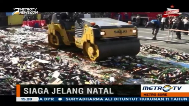 Ribuan Botol Miras Dimusnahkan Polres Tangerang Kota