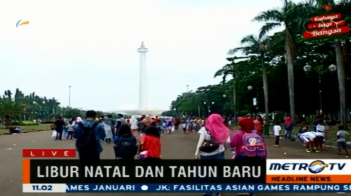 Kawasan Monas Penuh Dikunjungi Wisatawan