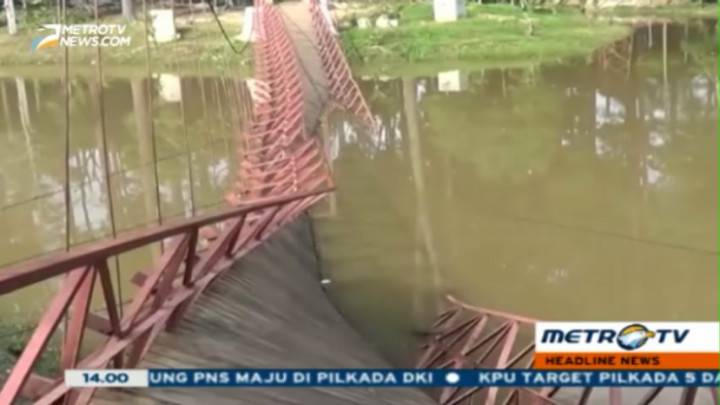 Polisi Panggil Pihak Pembangun Jembatan Gantung yang Putus
