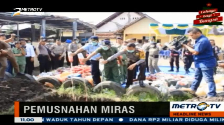 Polres Bima Munahkan Ribuan Miras Berbagai Merek dan Jenis