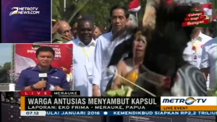 Kedatangan Jokowi di Merauke Disambut Tarian Adat