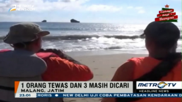 Rayakan Tahun Baru, Satu Wisatawan Tewas Terseret Ombak