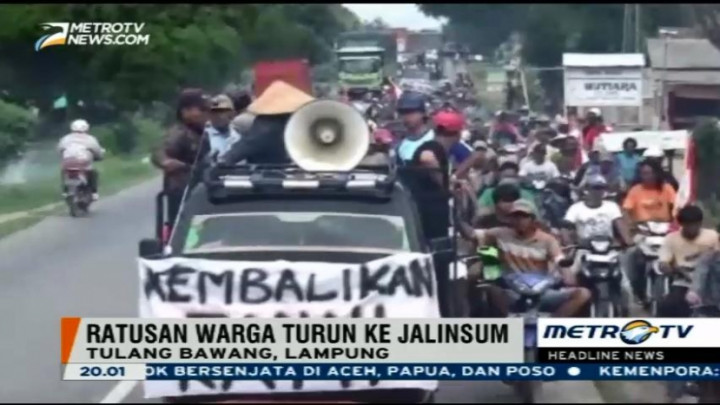 Ratusan Warga Tulang Bawang Berunjuk Rasa Tuntut Penyelesaian Sengketa Lahan 