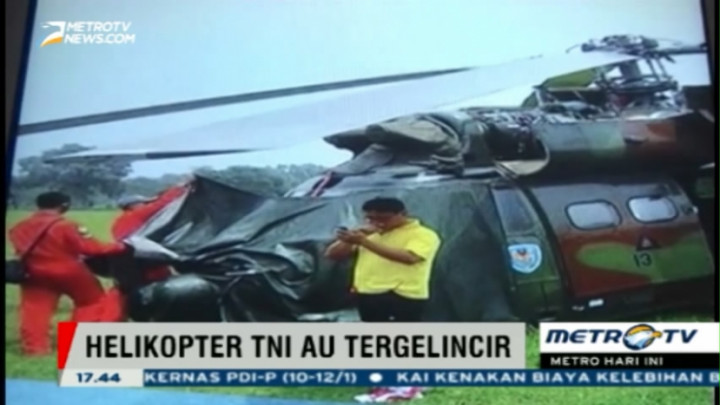 Helikopter TNI AU Tergelincir di Lanud Sulaiman