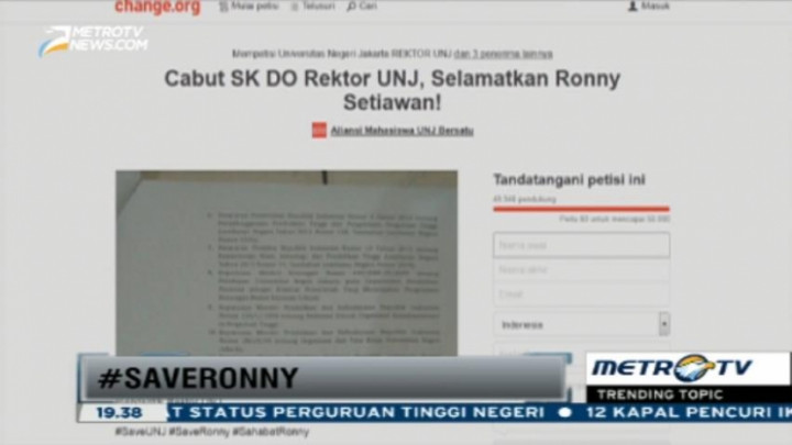 Hampir 50 Ribu Netizen Tanda Tangani Petisi Selamatkan Ronny Setiawan