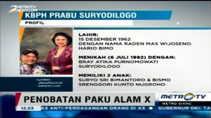 Profil Paku Alam X KBPH Prabu Suryodilogo