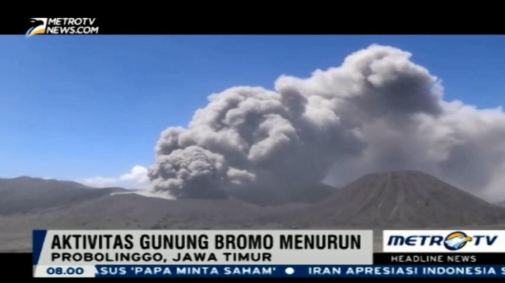 Aktivitas Vulkanik Gunung Bromo Terpantau Menurun
