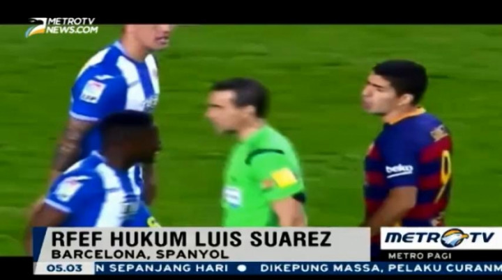 Luis Suarez Dijatuhi Sanksi Larangan Bermain Dua Laga