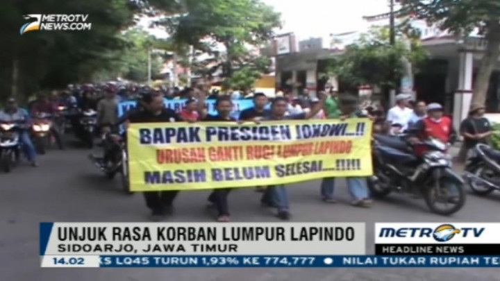 Ratusan Korban Lumpur Lapindo Turun ke Jalan, Tuntut Sertifikat Rumah
