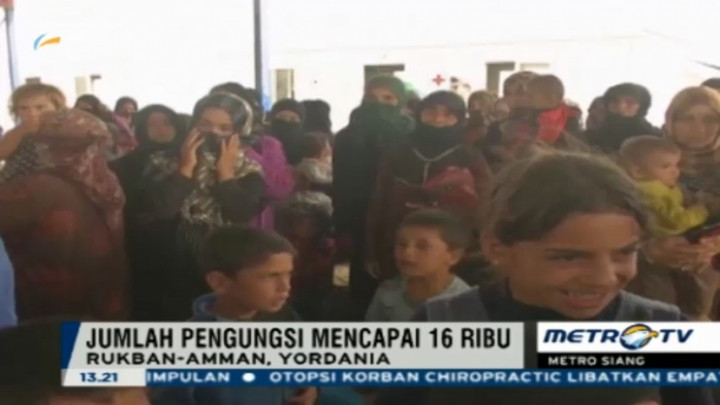 Pengungsi di Yordania Capai 16 Ribu Orang