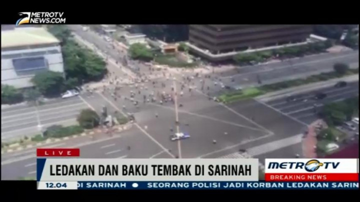 Video Amatir Warga Berhamburan di Pos Polisi Sarinah Pascaledakan