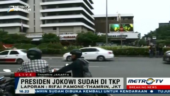 Presiden Jokowi Tiba di Lokasi Ledakan Bom Sarinah