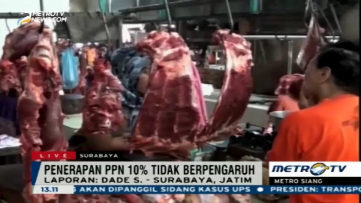 Penerapan PPN 10% Tak Pengaruhi Harga Daging Sapi di Surabaya