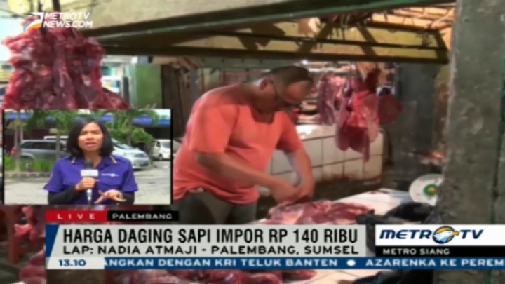 Penurunan Harga Daging Sapi Impor di Palembang Belum Signifikan