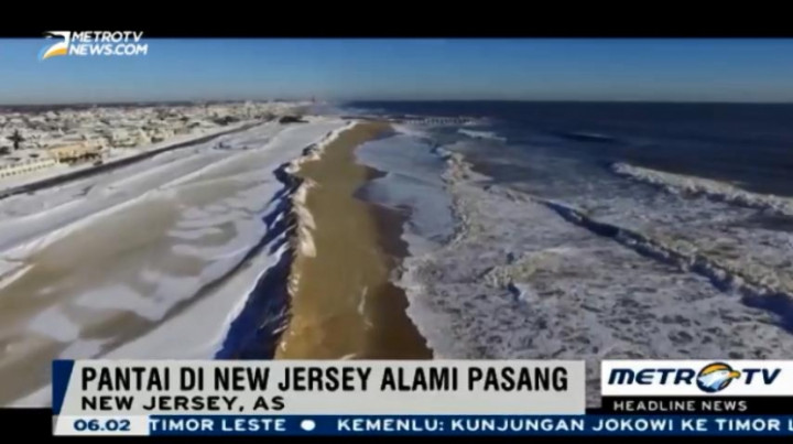Pascabadai Salju, Pantai di New Jersey Alami Pasang