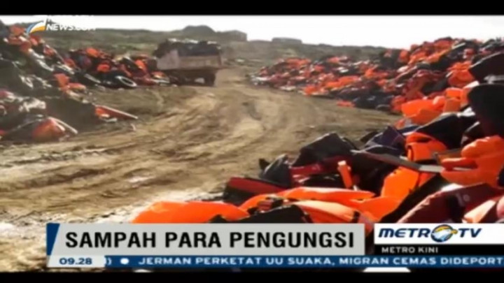  Sampah Pelampung Imigran Menumpuk di Pulau Lesbos 