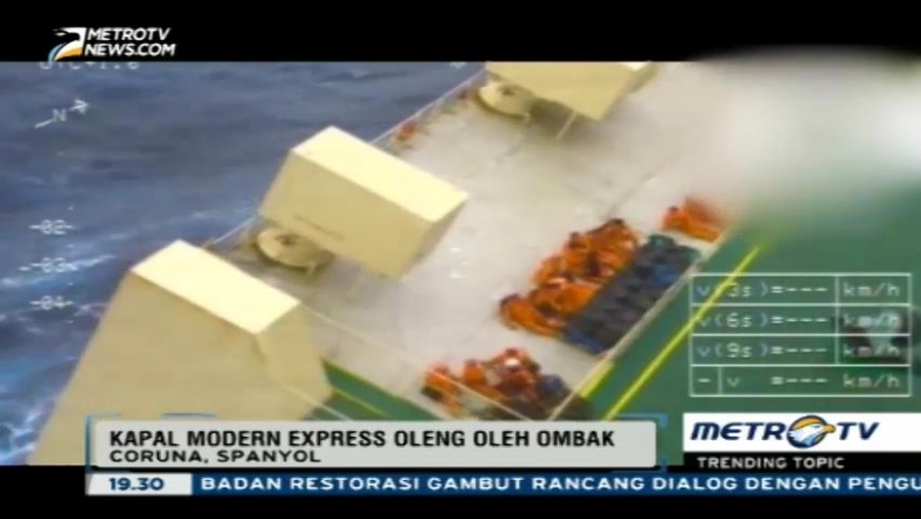 Video Penyelamatan 22 Kru Kapal Modern Express di Spanyol