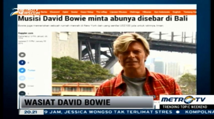 Mendiang David Bowie Minta Abu Jenazahnya Ditabur di Bali